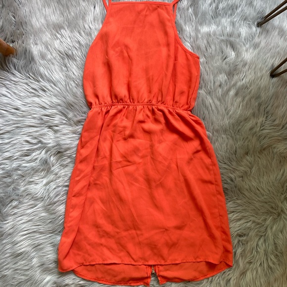 Orange Spaghetti Strap Dress - Picture 4 of 5